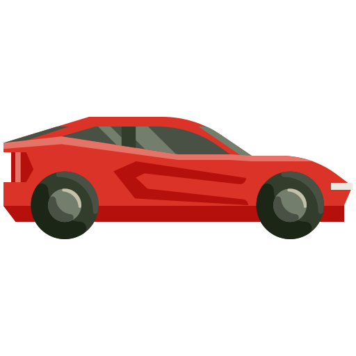 a red car with black background